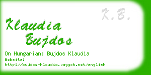 klaudia bujdos business card